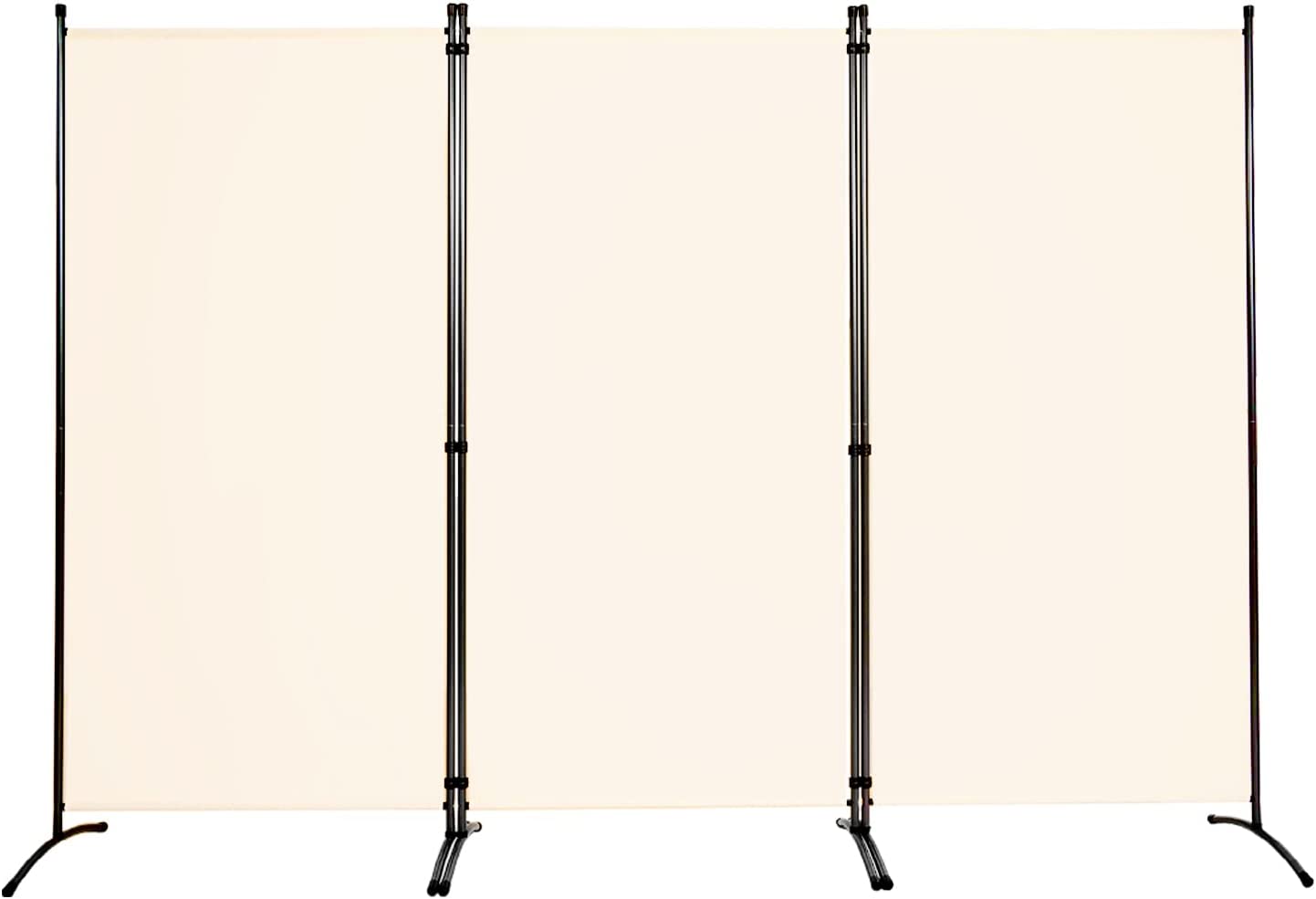 Raumteiler 3-teilig, 181 Cm Hoch – Freistehender Sichtschutz Mit Metallrahmen Für Büro, Schlafzimmer & Homeoffice