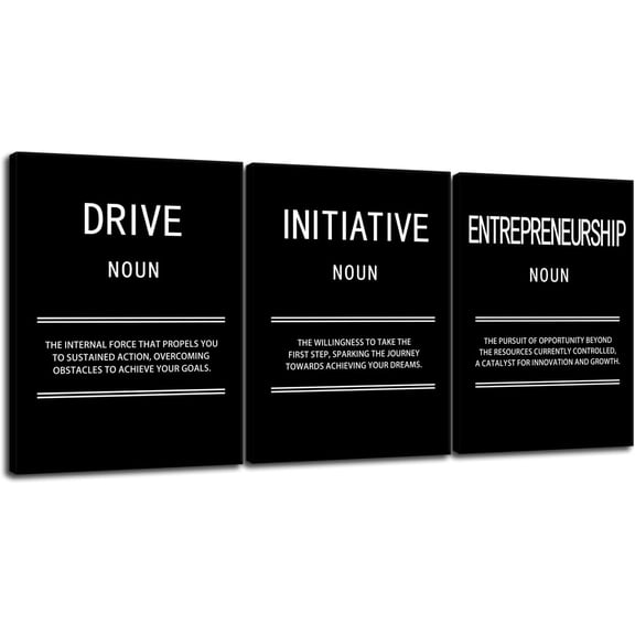 3 Panel Inspirational Canvas Perseverance Discipline Consistency Print Wall Art Motivational Poster Painting Modern Inspiring Artwork for Home Living Room Office Decor Ready to Hang [60''Wx 28''H]