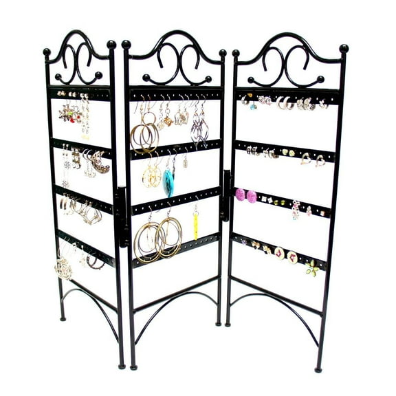 3-Panel Jewelry Organizer for Hanging Earrings