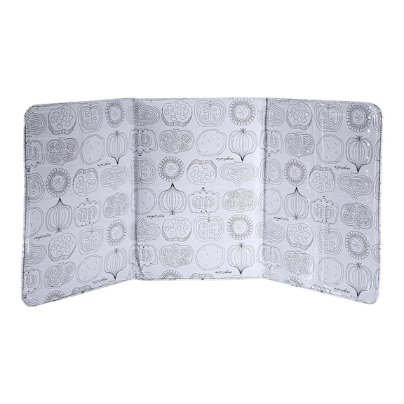 3-Panel Kitchen Splatter Screen - Adjustable Frying Pan Cover with Vegetable Print