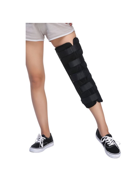 3-Panel Knee Immobilizer Full Leg Support Brace, Aluminum alloy Straight Knee Splint - for Knee Pre-and Postoperative & Injury or Surgery Recovery