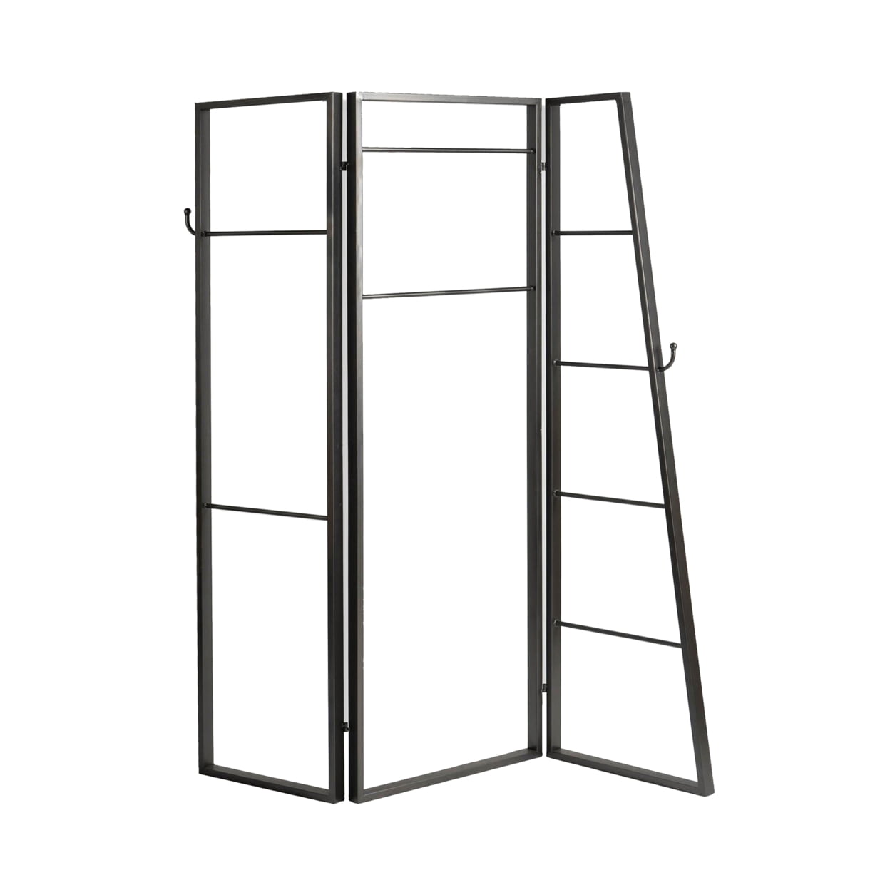 Garment Rack Divide 3 Panel Metal Coatrack Screen Room Divider With Garment Rods & Coat ...