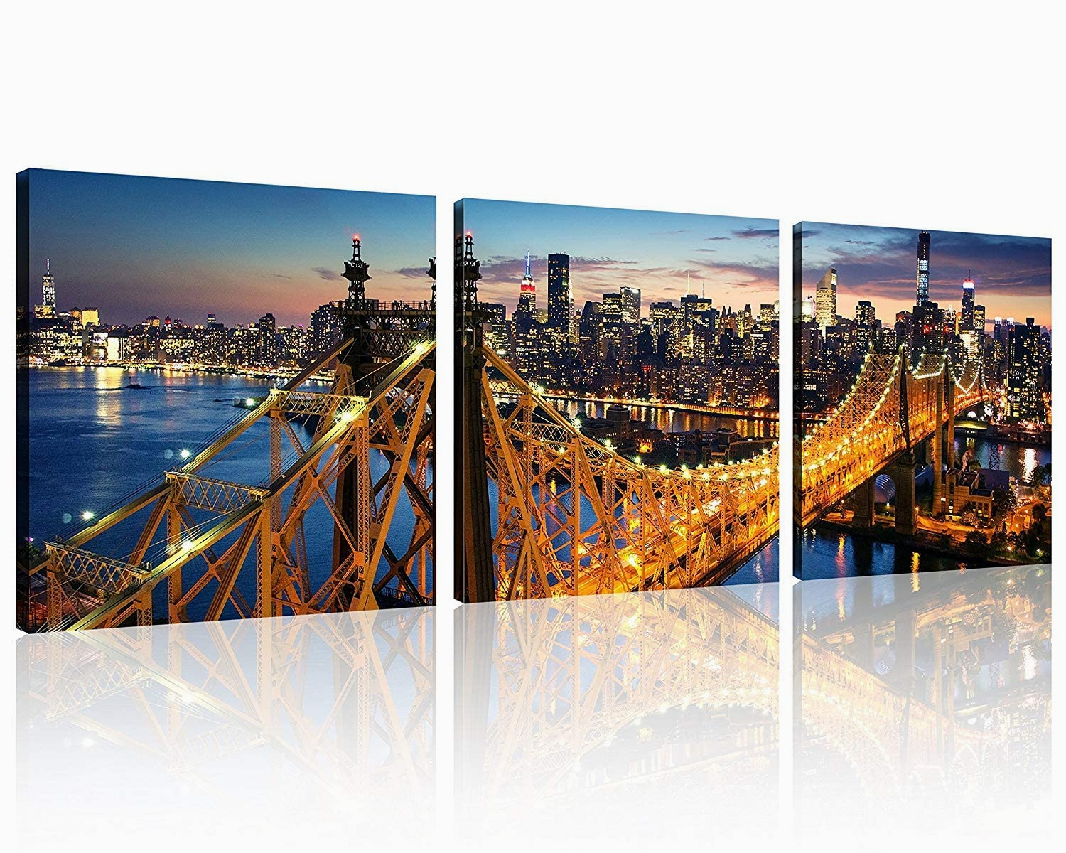 3 Panel New York Skyline Wall Art New York Wall Art NYC Wall