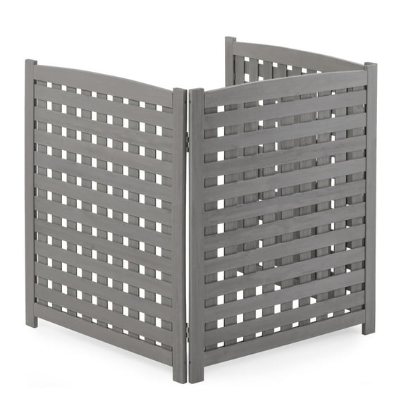 MEDERLO 3-Panel Outdoor Air Conditioner Fence Screen, Outside Wood Privacy Fence, 32" W x 38" H