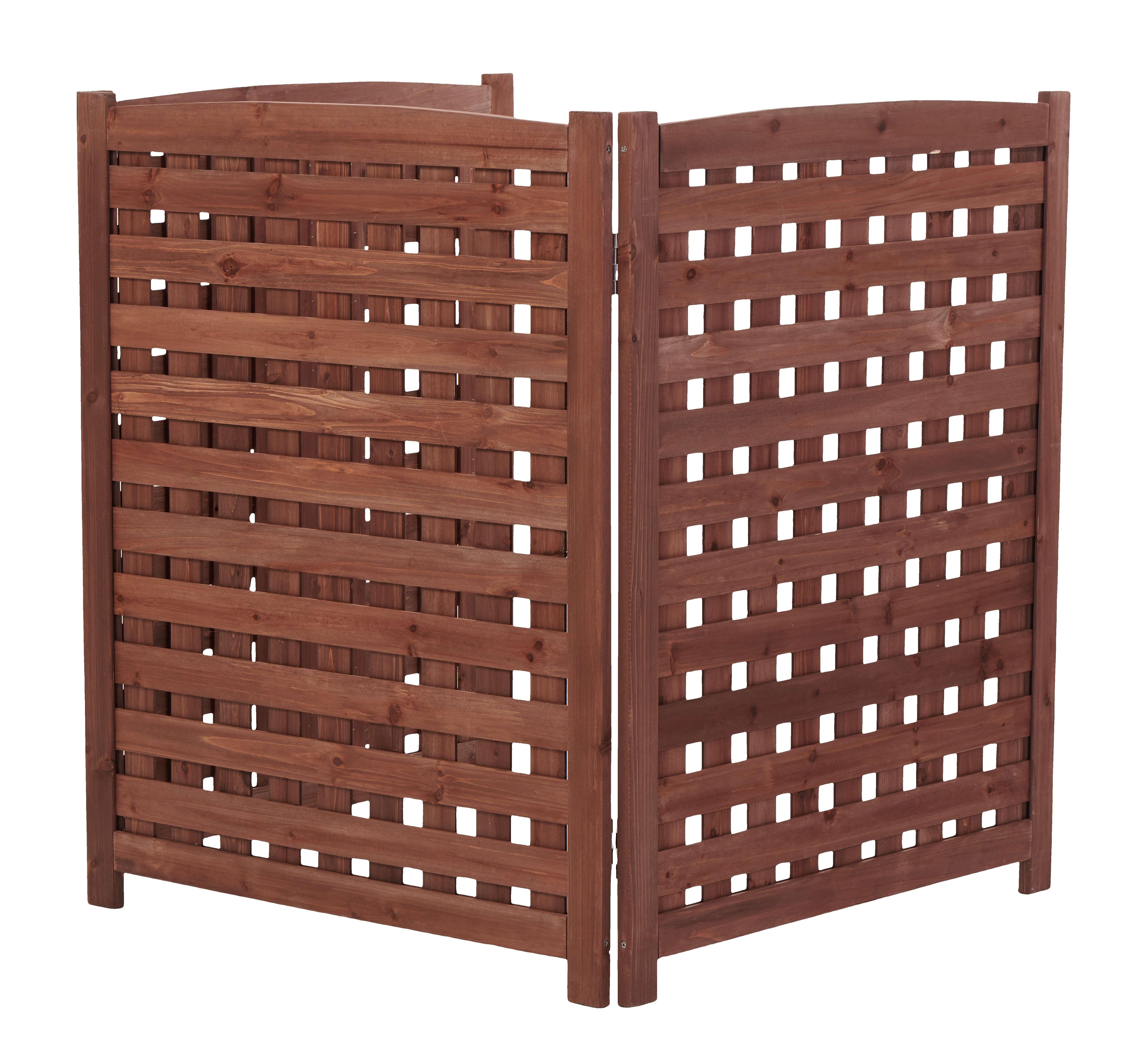 Outdoor 3-Panel Wood Privacy Screen | 32"W X 38"H AC Unit Fence, Trash Can Enclosure, Adjustable