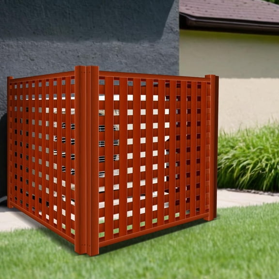 3 Panel Outdoor Privacy Fence, Decorative Ventilated Screen for Air Conditioner & Trash Can Enclosure, Foldable Weatherproof Barrier for Patio Garden Backyard Pool Equipment