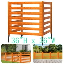 3-Panel Outdoor Wood Privacy Screens, 36'' H X 36" W Air Conditioner Fence, No Dig Privacy Fence with Metal Stakes, Outside Trash Can Pool Equipment Enclosure Panels for Patio
