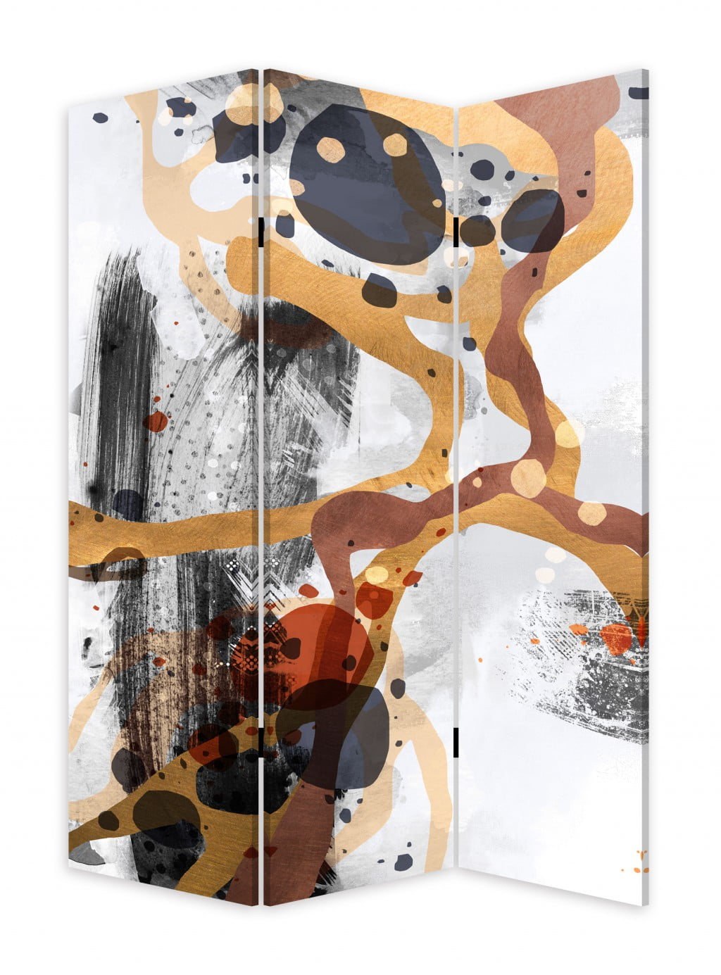 Three Panel Reversible Bamboo Art Room Divider Screen Three Panel Reversible Bamboo Art Room Divider Screen