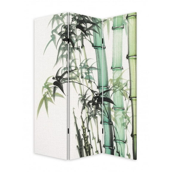 3 Panel Reversible Bamboo Art Room Divider Screen