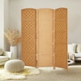 thumbnail image 1 of 3-Panel Room Divider, 6 ft Office Partition Walls Wood Divider Folding Portable Privacy Screen, Room Dividers and Folding Privacy Screens for Home, Room Separator Wall Dividers, Light Beige, 1 of 8