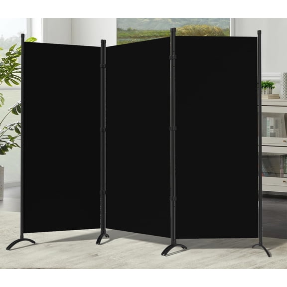 3 Panel Room Divider, 6FT Portable Room Dividers Folding Privacy Screens, 100" W Freestanding Fabric Divider for Room Separation, Partition Room Divider Panel for Dorm Home Studio Office, Black