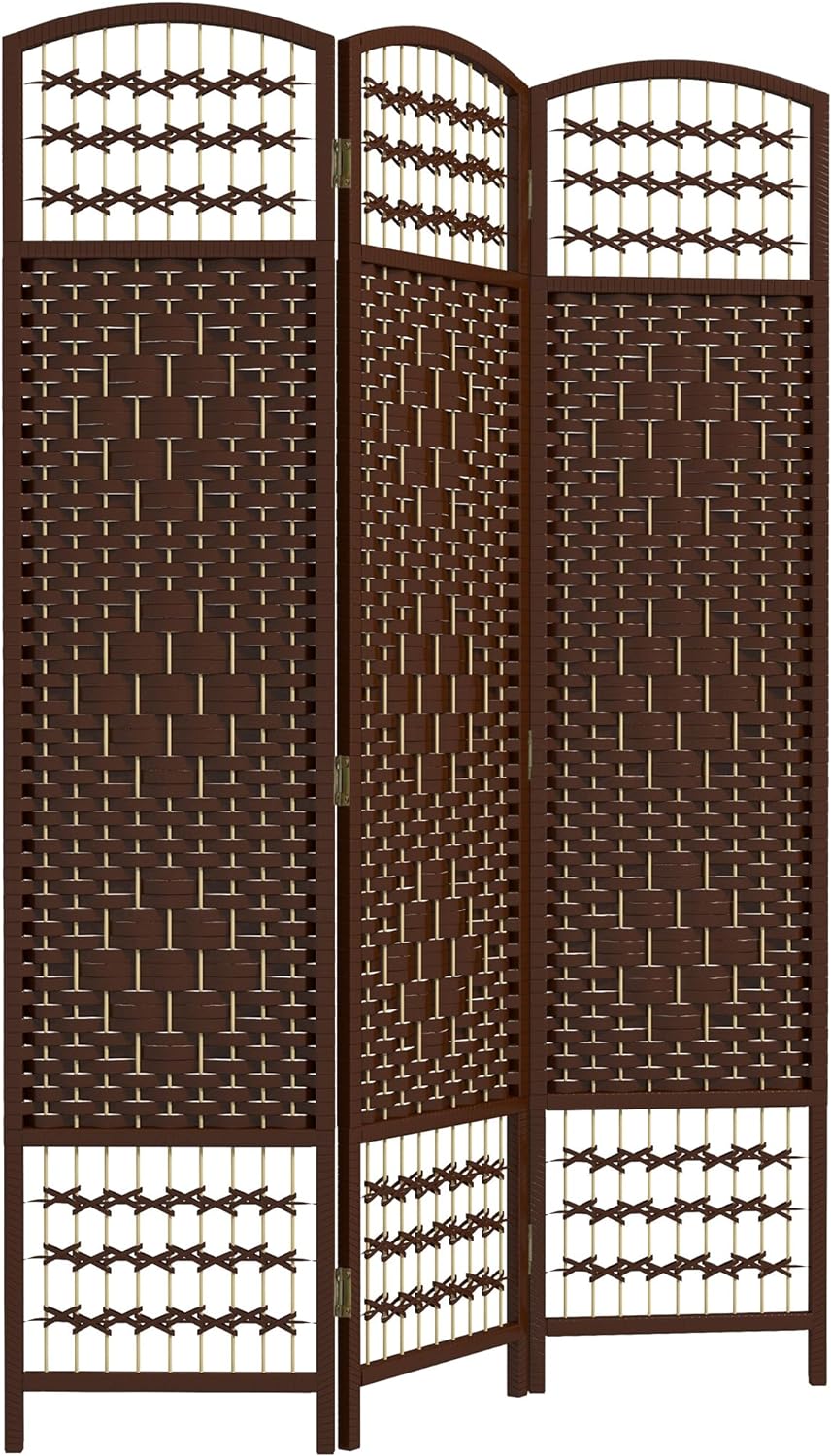 3 Panel Room Divider, Folding Privacy Screen, 5.6' Room Separator, Wave