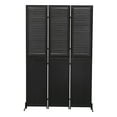 thumbnail image 1 of 3 Panel Room Divider, Folding Privacy Screen, 5.9FT Heavy Duty Partition Wall Dividers Room Separator with Metal Frame, Freestanding Louvered Divider Screen for Home Office Restaurant Bedroom, 1 of 5