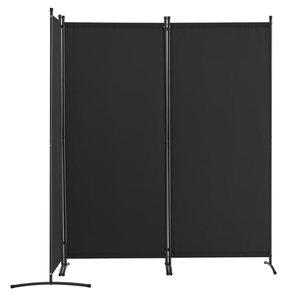 3 Panel Room Divider, Folding Privacy Screen, Fabric Freestanding Partition, Black for Office Bedroom Dining Study