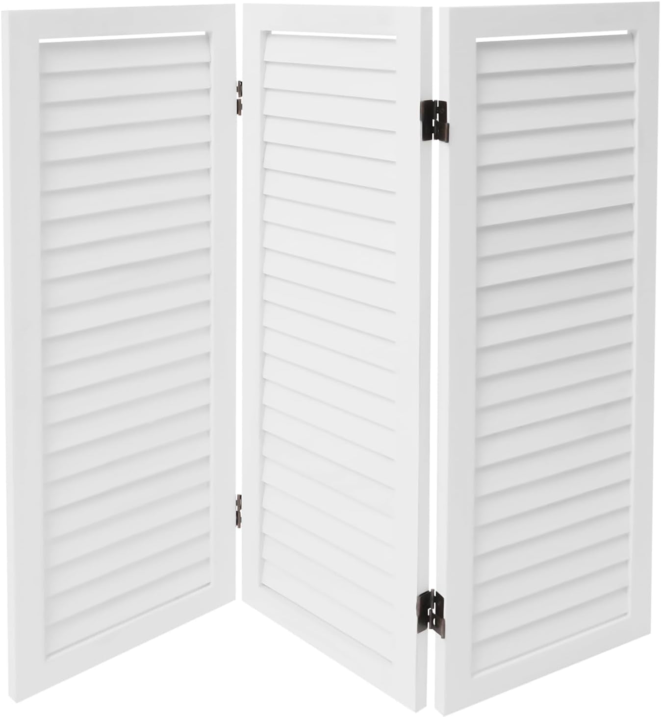 3 Panel Room Divider Screen, Freestanding Privacy Wooden Short Screen ...