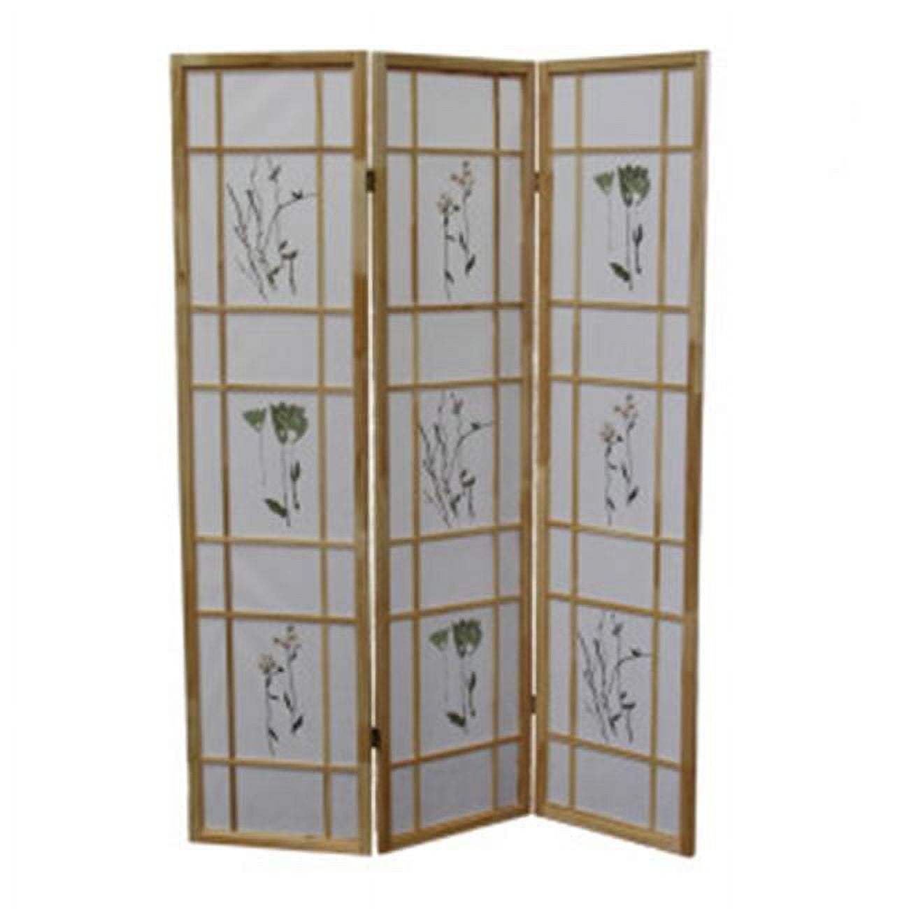 Oriental Furniture Paravento Shoji Giapponese A Doppia Croce - 4 Pannelli - Legno Naturale - 2