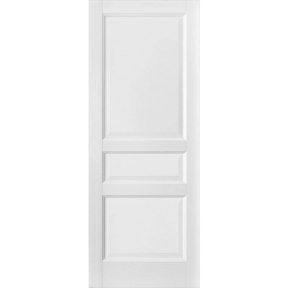 3-Panel Slab Barn Door | Lucia 31 White Silk | Sturdy Finished Wooden Kitchen Pantry Shaker Doors | Pocket Closet Sliding-42" x 84"