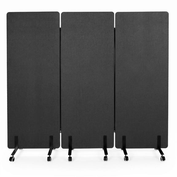 3 Panel Soundproof Room Divider, Portable Acoustic Office Divider | Acoustic Soundproof,Smooth Rolling Wheels,Large 66" x 72",Portable Wall Divider,Office Partitions for Sound Proofing