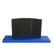 DISPLAYS2GO 3-Panel Tabletop Display Board, 54 x 30 - Black and Gray Hook & Loop-Receptive Fabric, for Exhibitions and Trade Shows (3P5430BKGR)