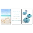 thumbnail image 1 of 3 Panel Tropical Beach with Seashells and Urchins with Inspirational Quotes Gallery 24 x36 x 3 Panels, 1 of 4