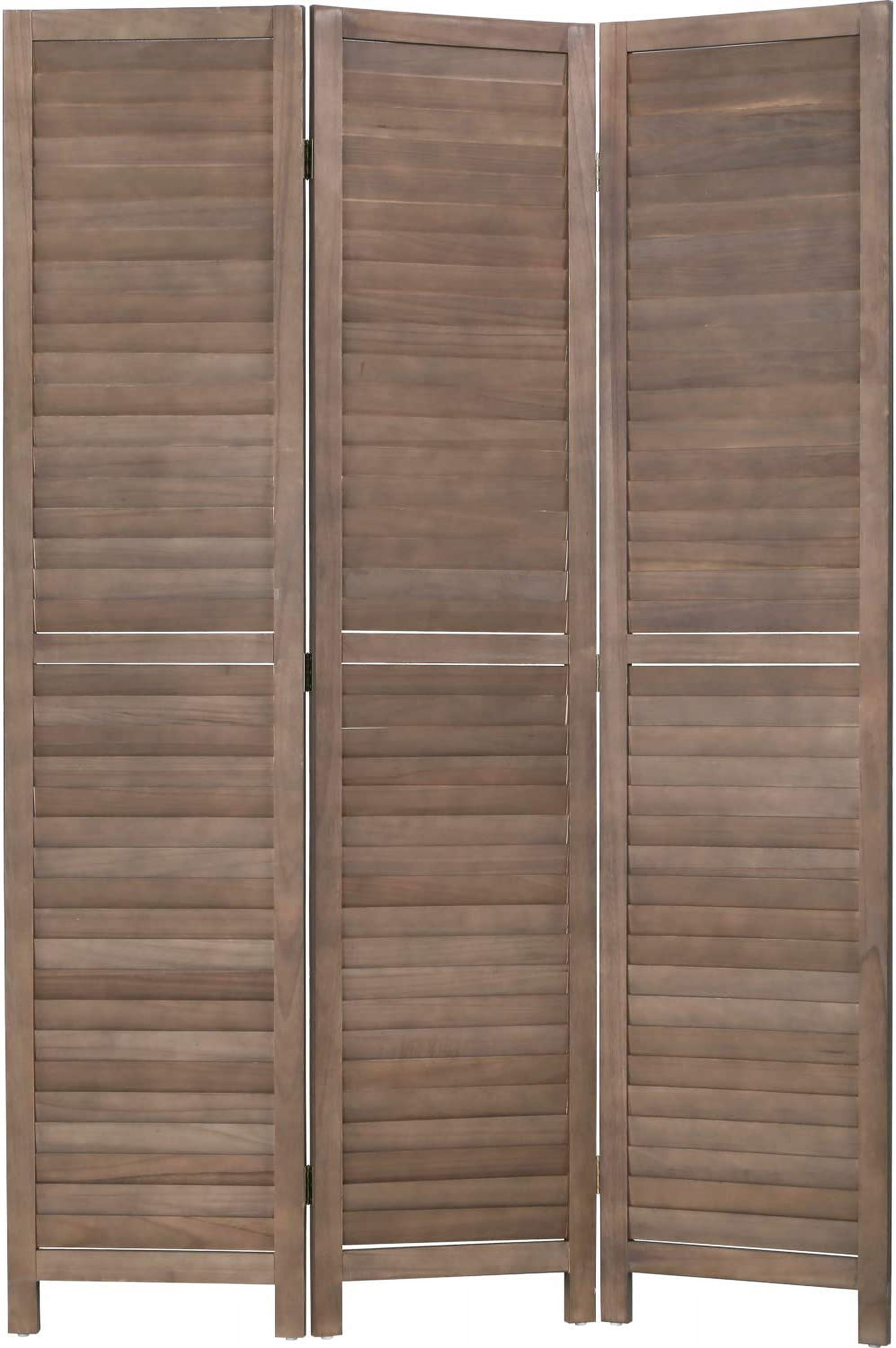 FDW 3-Panel Room Divider White Foldable Wooden Screen for Home Office Bedroom Restaurant 67.7" x 16.9"(Each Panel),Brown