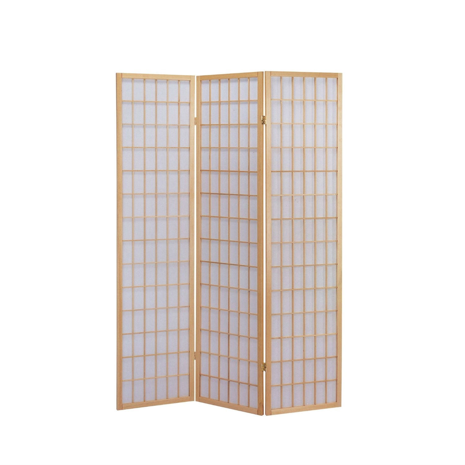 Natural 3-Panel Wooden Shoji Room Divider Screen