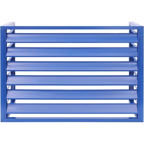 3 Panels Air Conditioner Fence 39" W x 28" H Outdoor Privacy Screen Aluminum Alloy Trash Can Enclosure Decorative Garden Fences for for Garden Patio Lawn AC Unit Pool Pump(Blue)