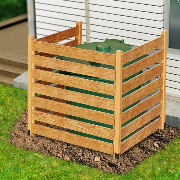 3-Panels Air Conditioner Fence for Outdoor Units, 36" W x 36" Privacy Screen Fence Pool Equipment Enclosure, Wood Trash Can Fence Garbage Can Hider Privacy Fence Panel for Outside