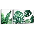 thumbnail image 1 of 3 Panels Canvas Wall Art for Living Room Tropical Jungle Island Green Plants Nature Wilderness Photography Pictures Painting Modern Artwork Stretched and Framed Ready to Hang - 12" x 16" x 3, 1 of 6