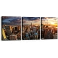 thumbnail image 1 of 3 Panels New York City Wall Art Decor Skyline of US Canvas Pictures Modern Artwork Skyscrapers Buildings Cityscape at Sunset Painting Prints on Canvas for Home Living Room - 12" x 16" x 3, 1 of 6