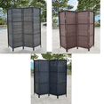 thumbnail image 1 of 3 Panels Patio Outdoor Privacy Screen Room Divider Brown Resin Wicker Weather Resistant, 1 of 5
