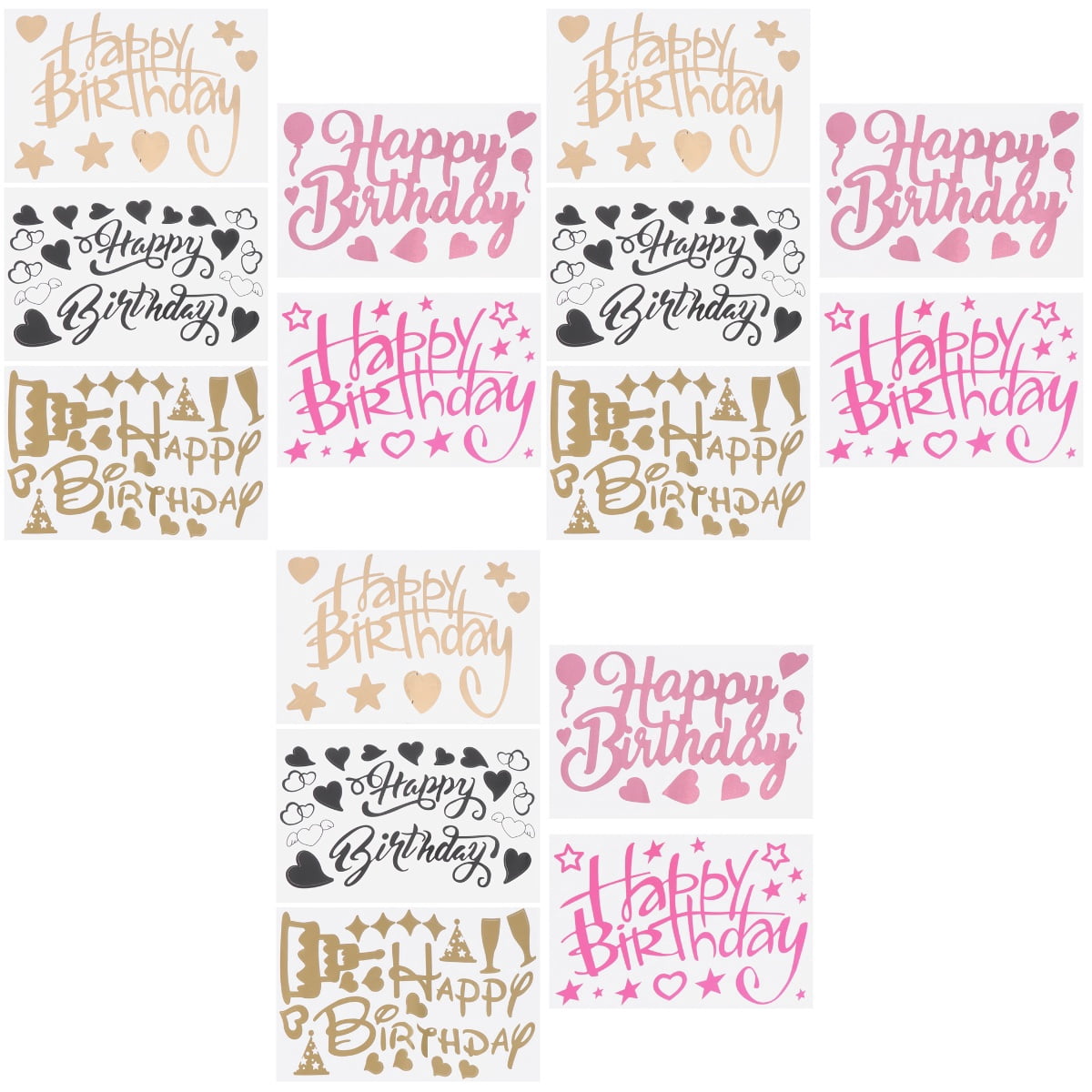 3 Pasters Happy Birthday Balloon Stacker Miss Mother - Walmart.com