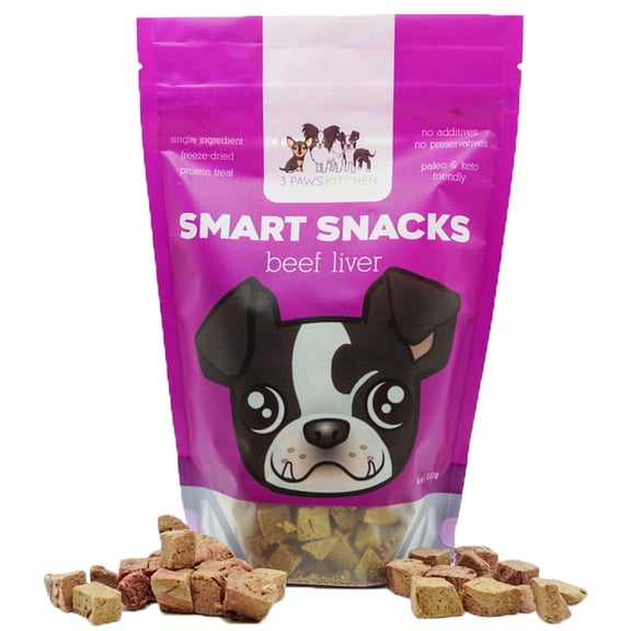 3 Paws Kitchen Smart Snacks Beef Crunchy Treats for Dogs, 4 Ounce Bag