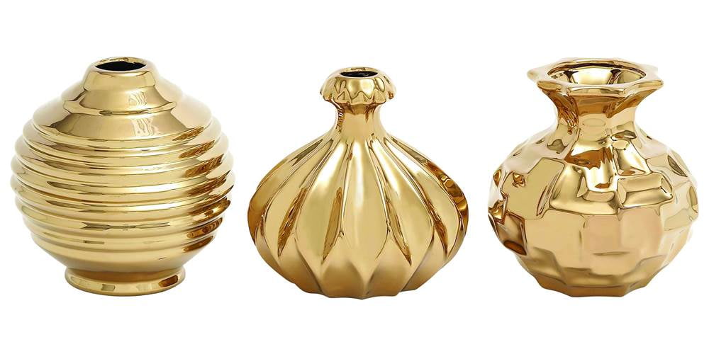 Classy Styled Ceramic Gold Vase 3 Assorted