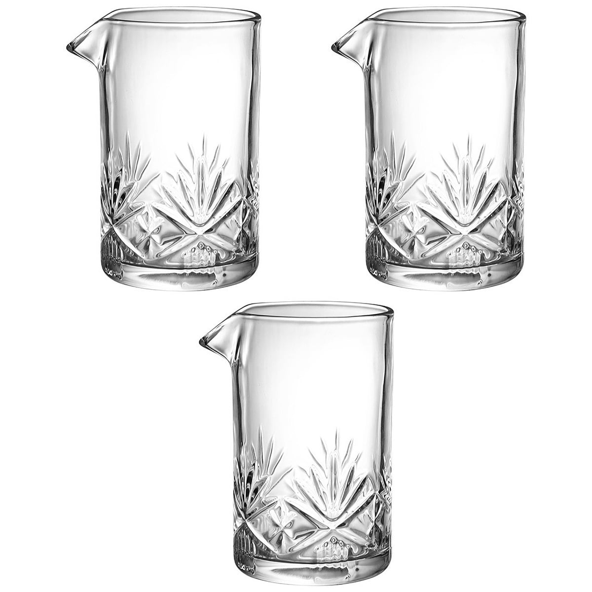 3 Pc Cocktail Mixing Glass Glasses Bar Stirring for Drinks Pitcher