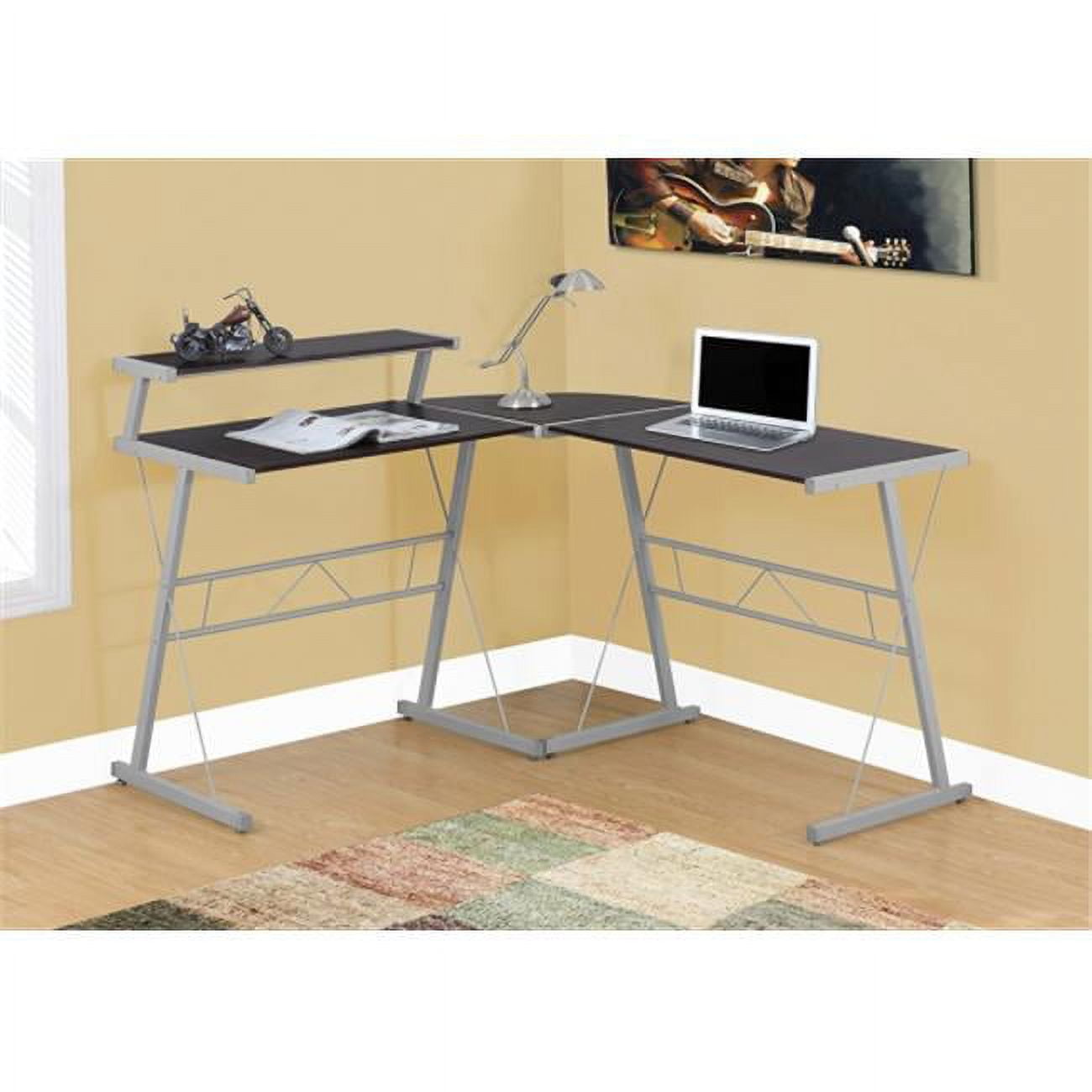48" Brown and Gray Wood Corner Home Office Desk