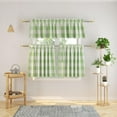 thumbnail image 1 of 3 Pc Cotton Classic Country Farmhouse Kitchen Window Curtain -Mint Green & White Buffalo Check Tier & Valance Set, 54" x 18" / 27" x 36", 1 of 8