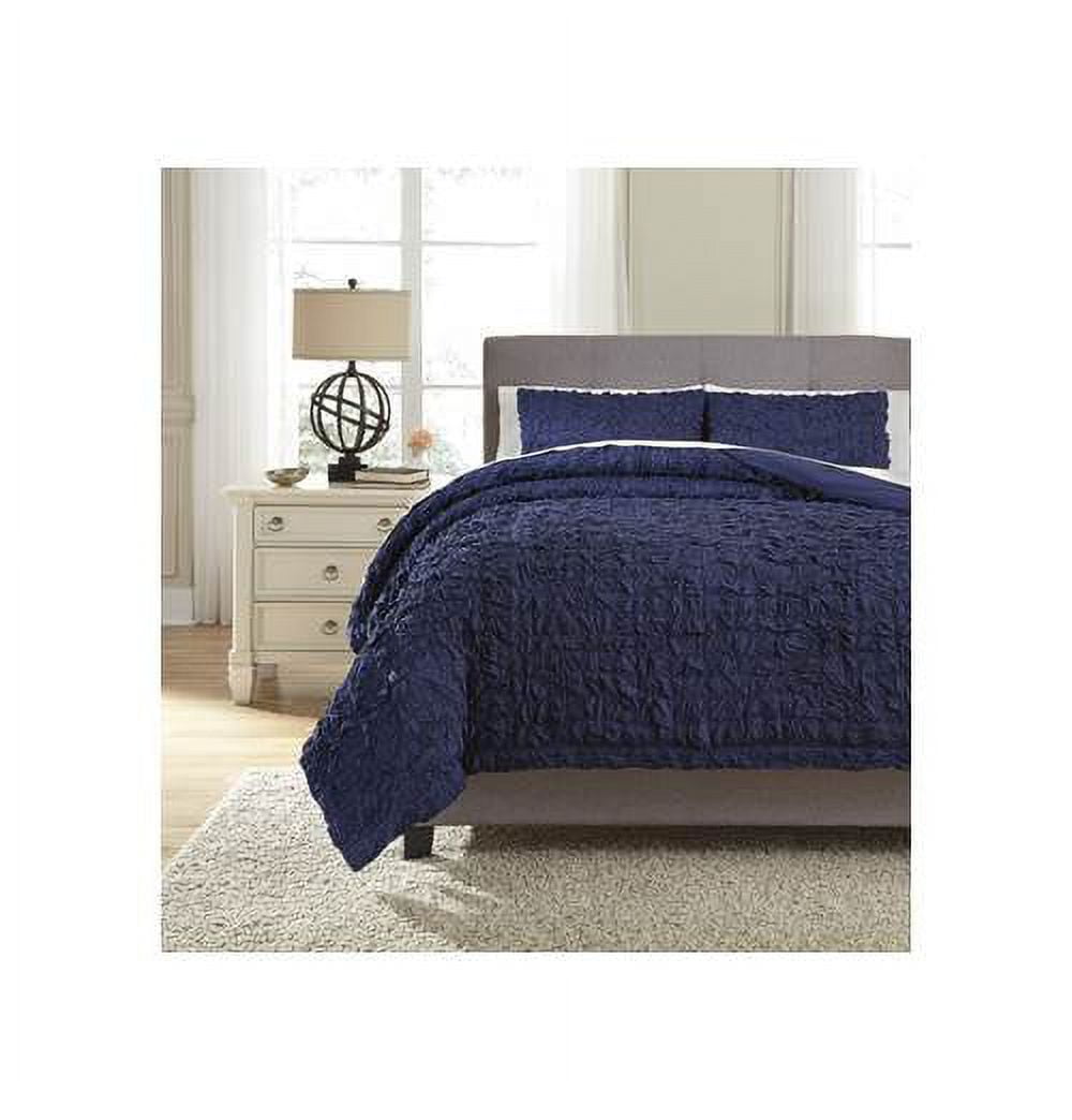 3Pc Duvet Cover Set in Indigo (King 108 in. L x 96 in. W)