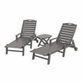 thumbnail image 1 of polywood 3-piece nautical outdoor folding chaise lounge & side table set, 1 of 3