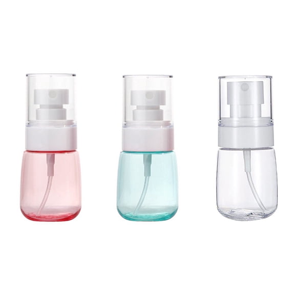 3 Pc Empty Mister Spray Bottle Refillable Fine Mist Toiletries Sprayer Bottle Small Spray Bottle with Fine Mist Travel Size Leak Proof for Toners Face Hair Mist, 30ml, Clear,Blue,Pink