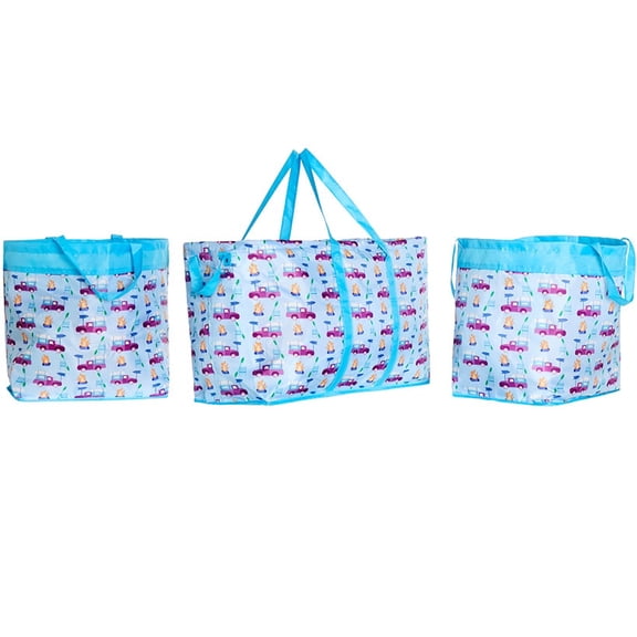 Storage Bin Totes for Home - Americana or Glamping - Set of 3