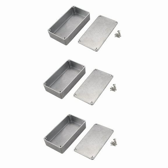 3 Pc Guitar Effects Pedal Aluminum Stomp Box Enclosure for DIY Guitar Pedal Kit 1590B
