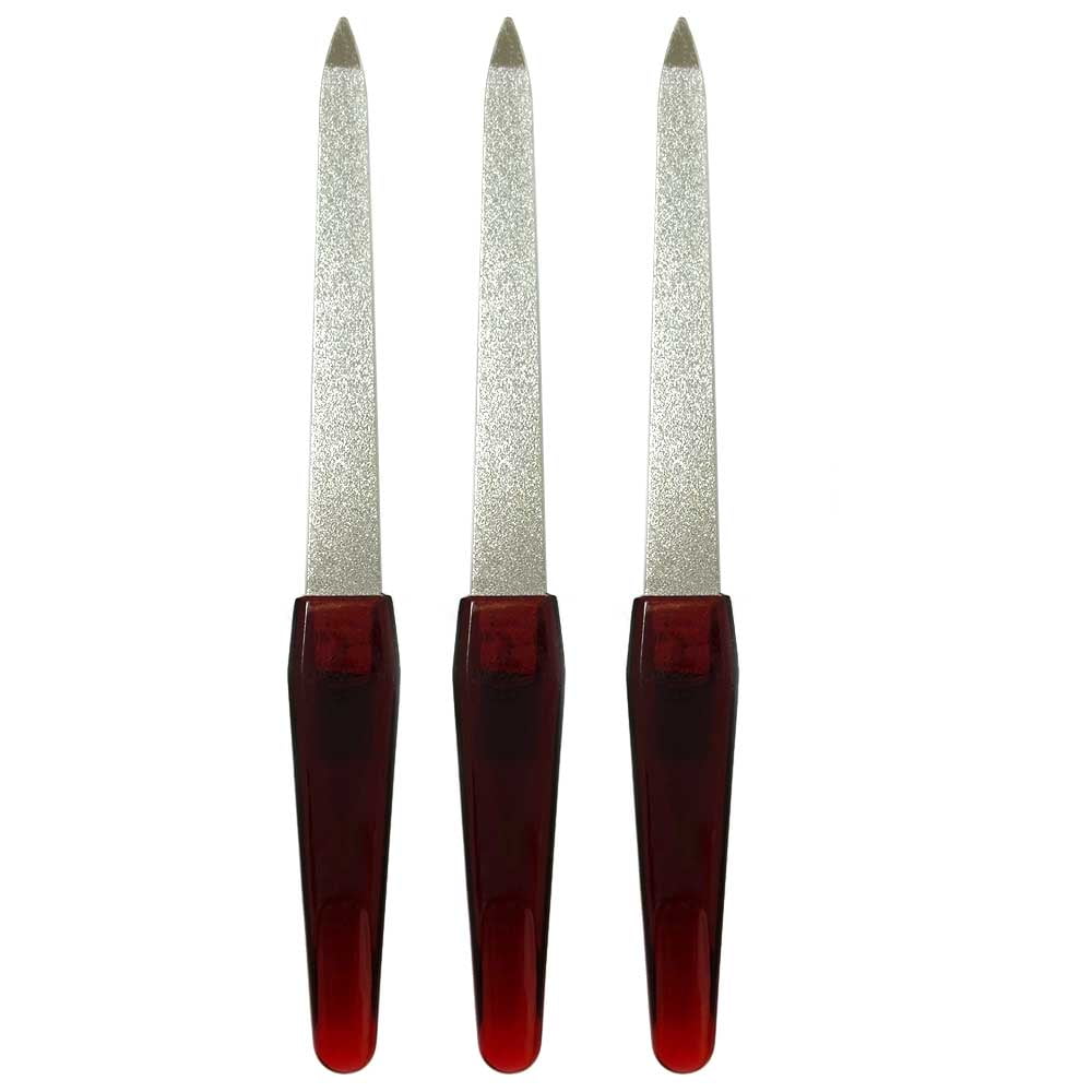 3 Pc Heavy Duty Sapphire Nail Files Double Sided Manicure Emery Boards Diamond