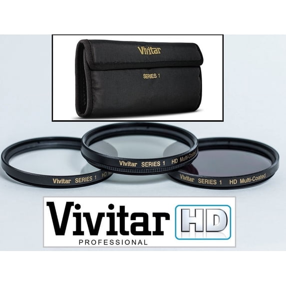 3-Pc Hi Def Filter Set (UV + Polarizer + FLD) Kit For Canon EOS M3 (18-55mm lens or any other lens that takes 52mm filter)