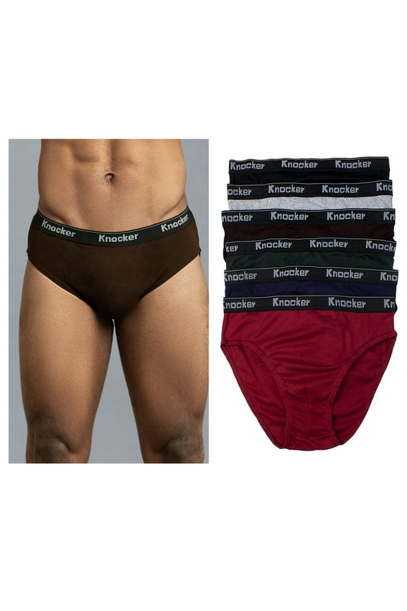 3 Pc Mens Knocker Bikini Briefs Sexy Underwear Solid 100% Cotton Size XL 40-42