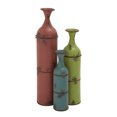 thumbnail image 1 of Woodland Imports 3 Piece Metal Bottle Vase Set, 1 of 2