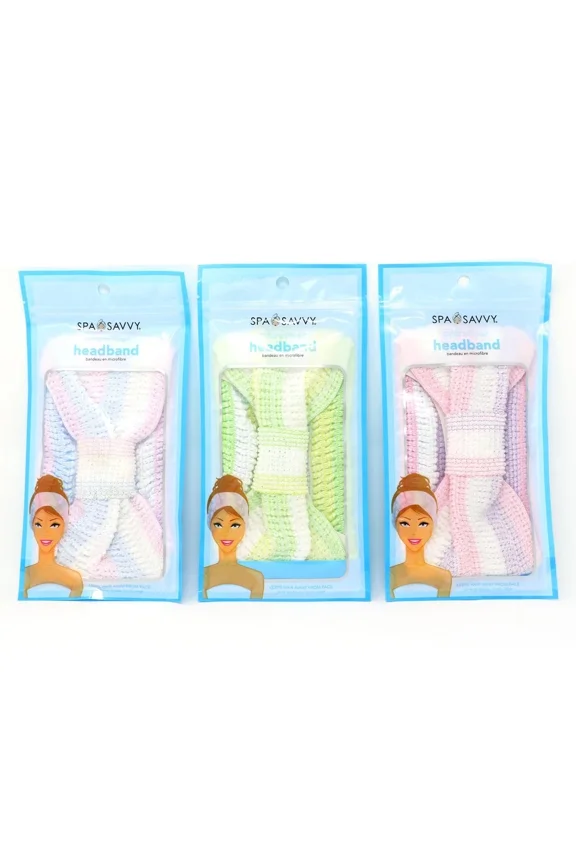 3 Pc Microfiber Shower Headband Wash Face Bath Spa Hair Wrap Makeup Rest Bath