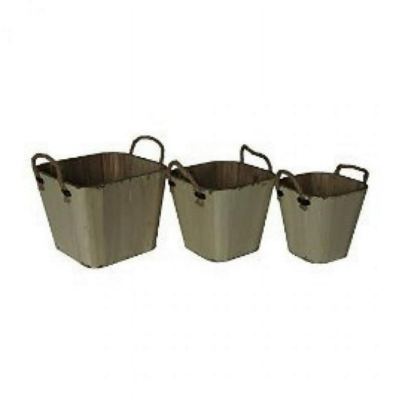 3-Pc Oval Container Set with Rope Handles