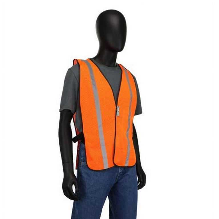 Hook and Loop Safety Vest, One Size Fits Most, Hi-Viz Orange Hook and Loop Safety Vest, One Size Fits Most, Hi-Viz Orange