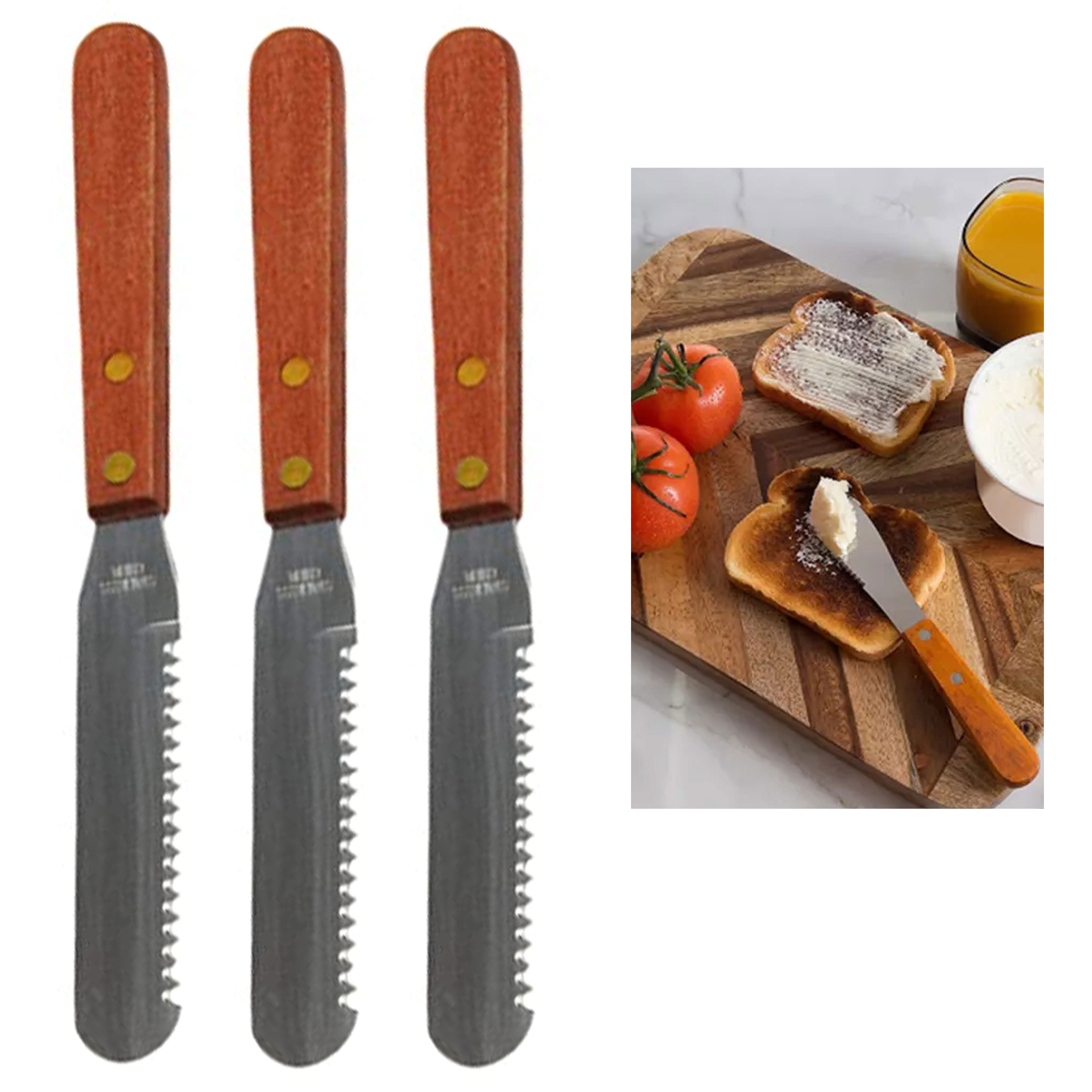 Performore 2PCS Spreader Knives, 12” Peanut Butter Knife that Works Great  with Jars and 5” Short Spreading Knife, Stainless Steel Spatulas with  Wooden